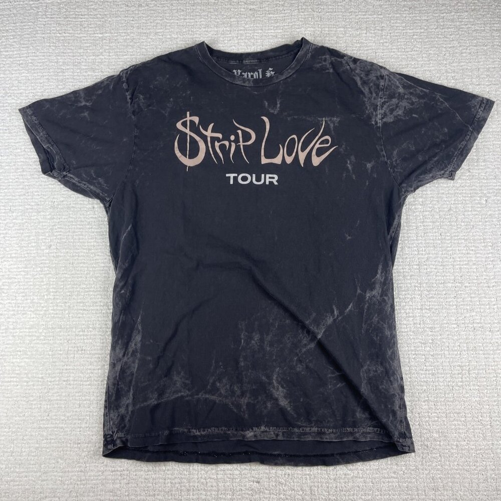 Karol G Strip Love Tour 2022 T-Shirt L Black Tie-Dye Concert Merch (Read)